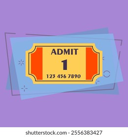 Admit ticket vector illustration. Pass, cinema, theater. Tickets concept. Vector illustration can be used for topics like entertainment, leisure, business