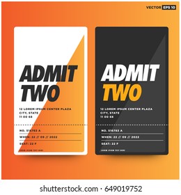 Admit Two Entrance Ticket Template for Live Music Dance Party Event Card Design
