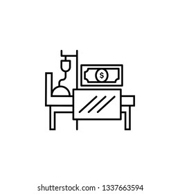 admitted, insurance, compensation icon. Element of insurance icon. Thin line icon for website design and development, app development. Premium icon