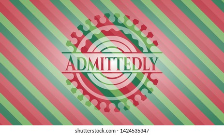 Admittedly christmas badge. Vector Illustration. Detailed.