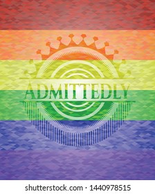 Admittedly lgbt colors emblem. Vector Illustration. Mosaic.