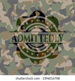 Admittedly on camo texture. Vector Illustration. Detailed.