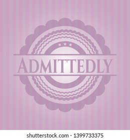 Admittedly realistic pink emblem. Vector Illustration. Detailed.