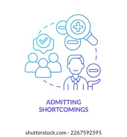 Admitting shortcomings concept blue gradient icon. Gain business strengths. Emphasize on preferences abstract idea thin line illustration. Isolated outline drawing. Myriad Pro-Bold font used