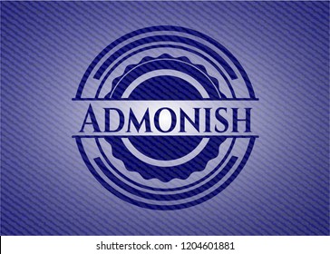 Admonish emblem with jean background