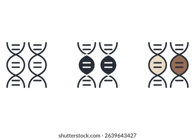 adn icons isolated on White Background. Flat style design