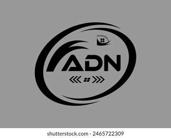 Logo-Design mit ADN-Buchstaben. ADN Einfaches und modernes Logo. ADN luxuriöses Alphabet Logo Design. -Vektorillustration