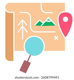 Adnveture Map Illustration, Paper Map