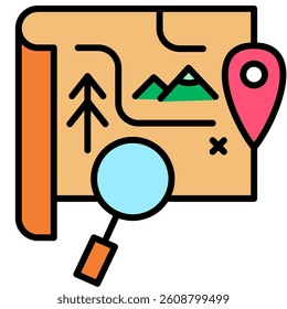 Adnveture Map Illustration, Paper Map