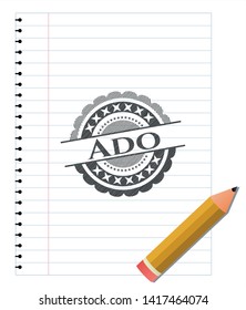 Ado drawn in pencil. Vector Illustration. Detailed.