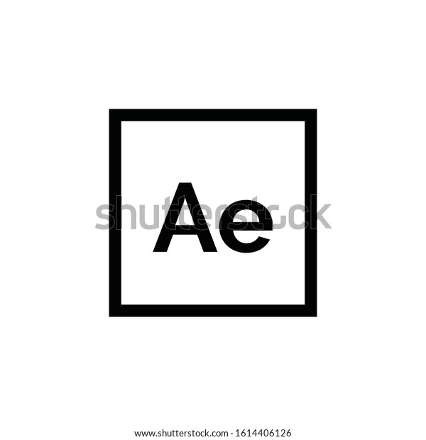 Adobe After Effects icon vector. Linear style\
sign for mobile concept and web design. Ae symbol illustration.\
Pixel vector graphics -\
Vector.