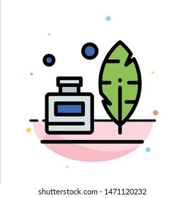 Adobe, Feather, Inkbottle, American Abstract Flat Color Icon Template. Vector Icon Template background
