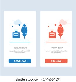 Adobe, Feather, Inkbottle, American  Blue and Red Download and Buy Now web Widget Card Template