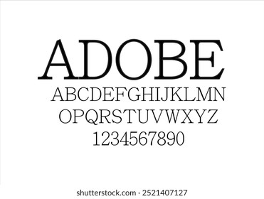 Adobe  font for logo and headline. Isolated vector typeset