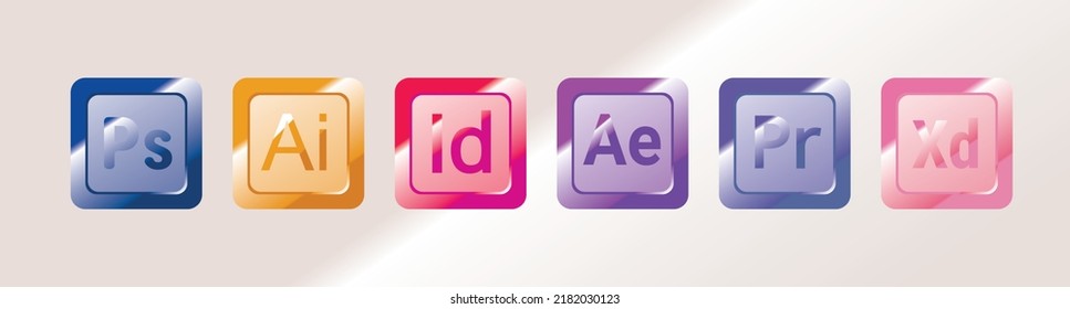 Adobe icon with metal gradient look