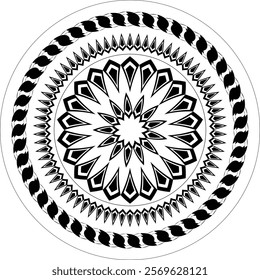 Adobe Illustrator Artwork, Tatoo ,Intricate Mandala Design with Decorative Patterns