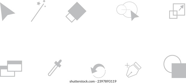 Adobe Illustrator Icon Set Design Magic Tool Pen Tool Eraser Tool Shape Builder Tool Eye Dropper Refresh Vector File