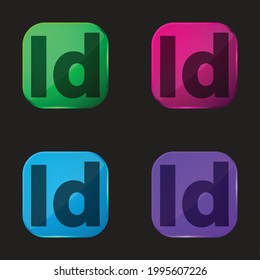 Adobe Indesign four color glass button icon