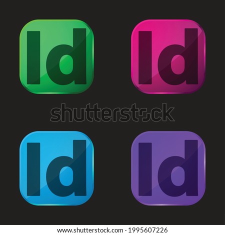 Adobe Indesign four color glass button icon