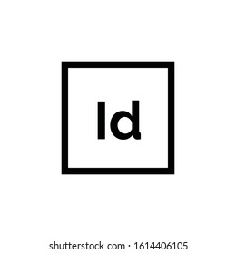 Adobe InDesign icon vector. Linear style sign for mobile concept and web design. Id symbol illustration. Pixel vector graphics - Vector.