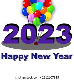 Adobe Photoshop Design Happy New Year 2023 Text Style