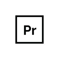 Adobe Premiere Pro Icon Vector. Linear Style Sign For Mobile Concept And Web Design. Pr Symbol Illustration. Pixel Vector Graphics - Vector.
