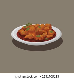 Antecedentes de Adobo. Diseño con estilo de dibujos animados. Ilustración de diseño de vectores.