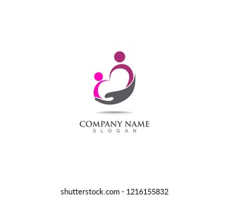 adobtion and community care logo template vector symbol