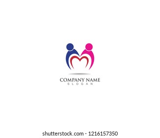 adobtion family logo and template vector icon