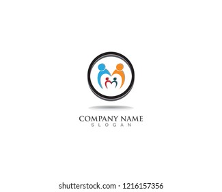 adobtion family logo and template vector icon