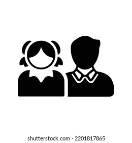 Adolescence, adolescent, adult icon. Black vector graphics.