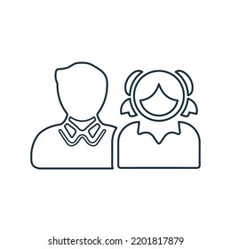 Adolescence, adolescent, adult line icon. Outline vector.