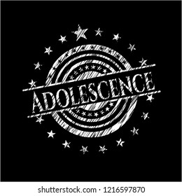 Adolescence chalkboard emblem on black board