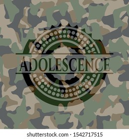 Adolescence on camouflage texture. Vector Illustration. Detailed.