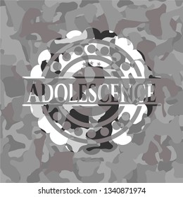 Adolescence on grey camo pattern