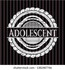 Adolescent silvery shiny badge. Vector Illustration. Mosaic.