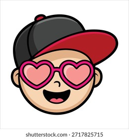 Hombre joven adolescente que experimenta emociones de amor románticas profundas Ilustración vectorial aislada sobre fondo blanco
