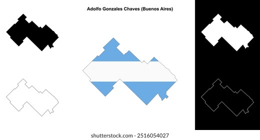 Conjunto de mapas esquemáticos del departamento de Adolfo Gonzales Chaves (Buenos Aires)