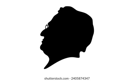 Adolphe Thiers, black isolated silhouette