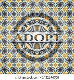 Adopt arabesque badge. arabic decoration.