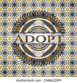 Adopt arabic emblem. Arabesque decoration.