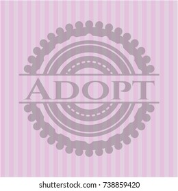 Adopt badge with pink background