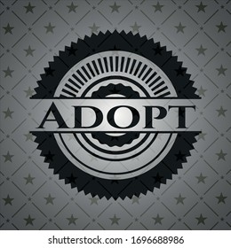 Adopt black badge. Vector Illustration. Detailed.