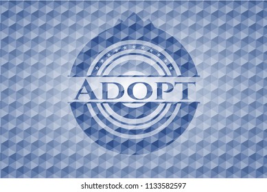Adopt blue hexagon emblem.
