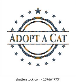 Adopt a Cat arabesque style emblem. arabic decoration.