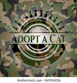 Adopt a Cat camouflaged emblem