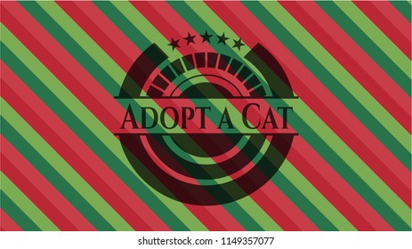 Adopt a Cat christmas emblem background.