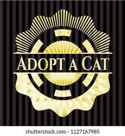 Adopt a Cat gold badge or emblem