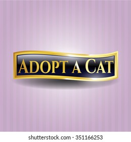 Adopt a Cat gold badge or emblem