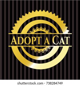 Adopt a Cat gold emblem or badge